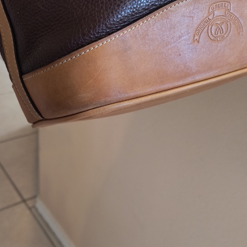 Ghurka Maroon Leather Bucket Bag 11x10x5 - Picture 4 of 16